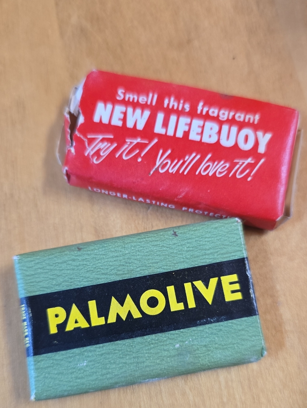 Palmolive & Lifebuoy Vintage Soap Bars - Green & Red